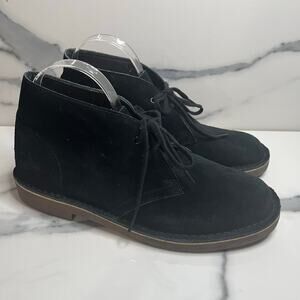 Clarks Women's Black Suede Preppy Classic Bushacre Chukka Boots Sz 10 M